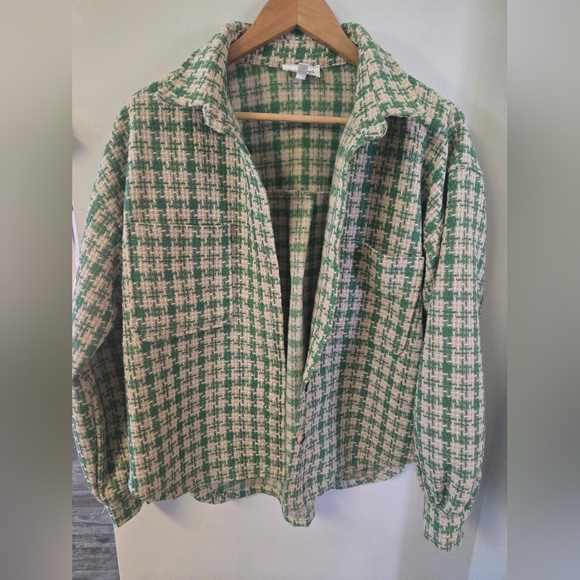 Merci Plaid Jacket Shacket Vintage size Large - Picture 1 of 4